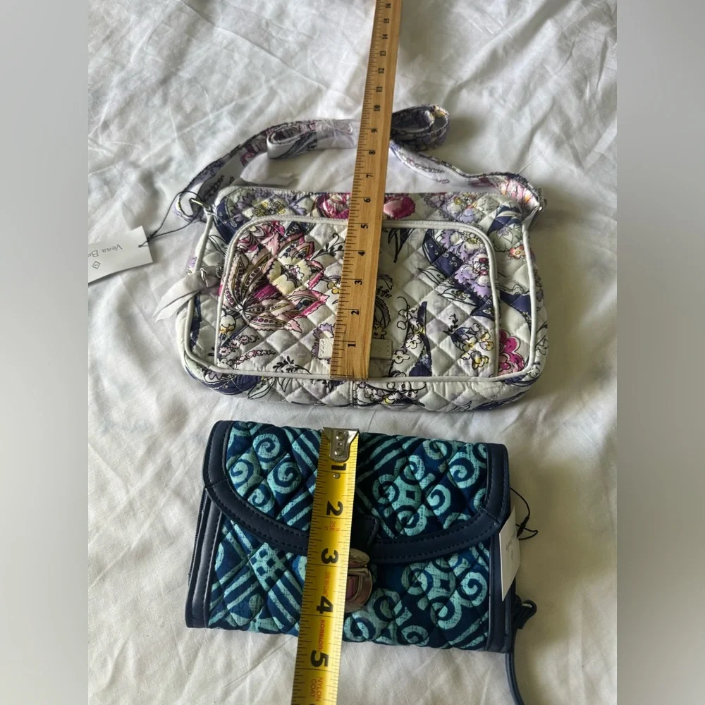 Vera Bradley Cream and Blue Quilted Crossbody Bags Bundle